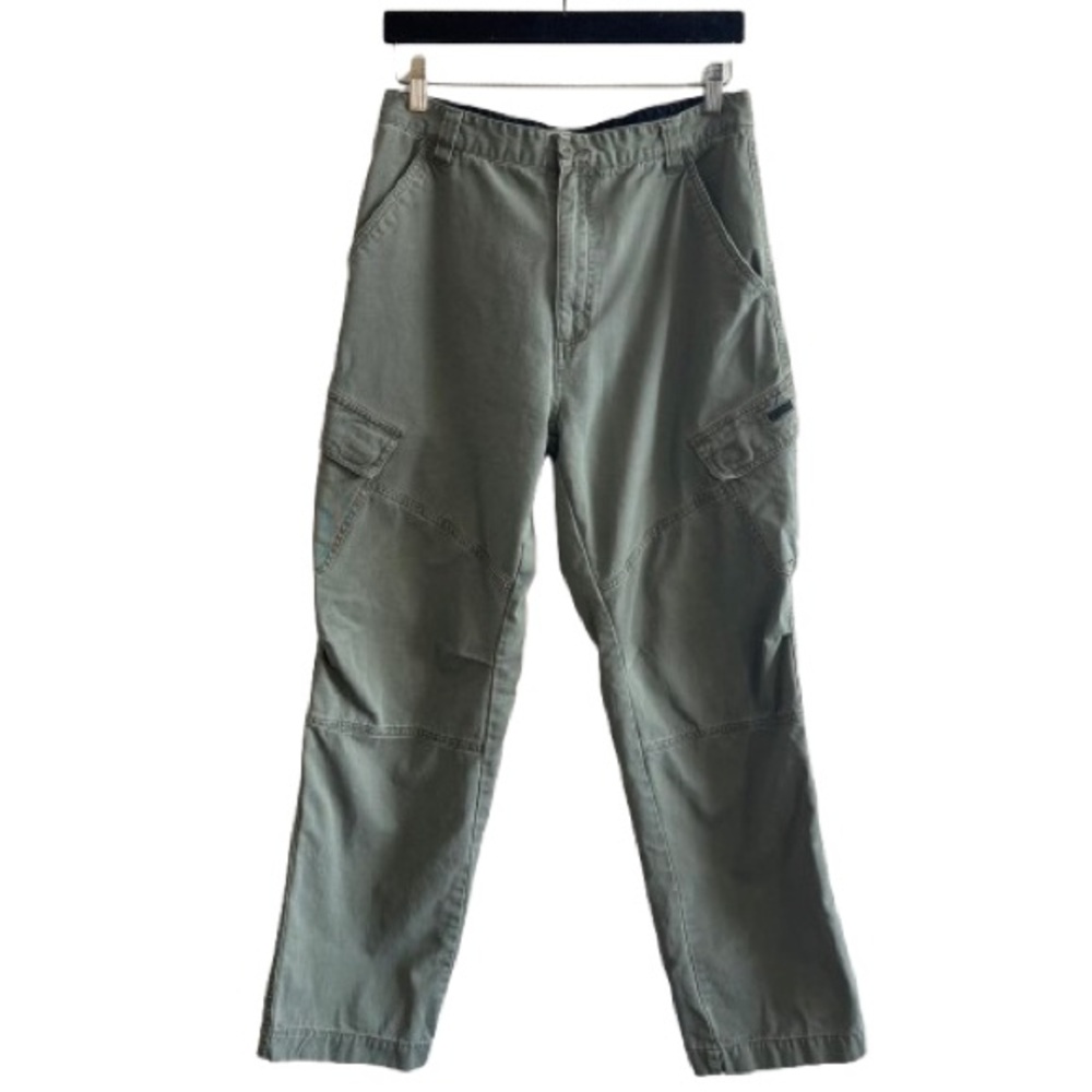 y2k Plugg Green Utilitarian Cotton Cargo Pants Unisex Streetwear Skater 00s